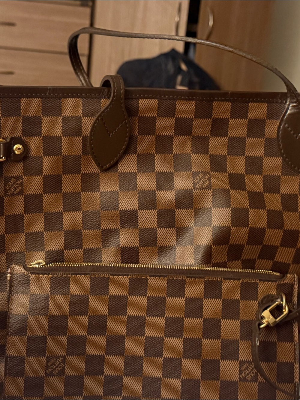 Louis Vuitton Brown Damier Ebene Tote with Dark Trim - Picture 10 of 10